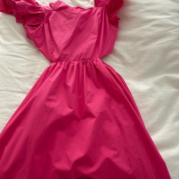 Fuchsia Flutter Sleeve Aspyn Midi Dress - Picture 5 of 5